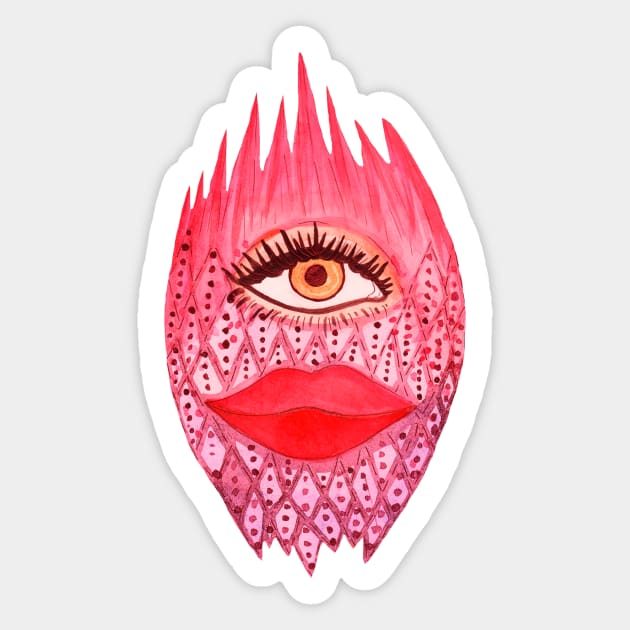 Psychedelic colorful face Sticker by deadblackpony